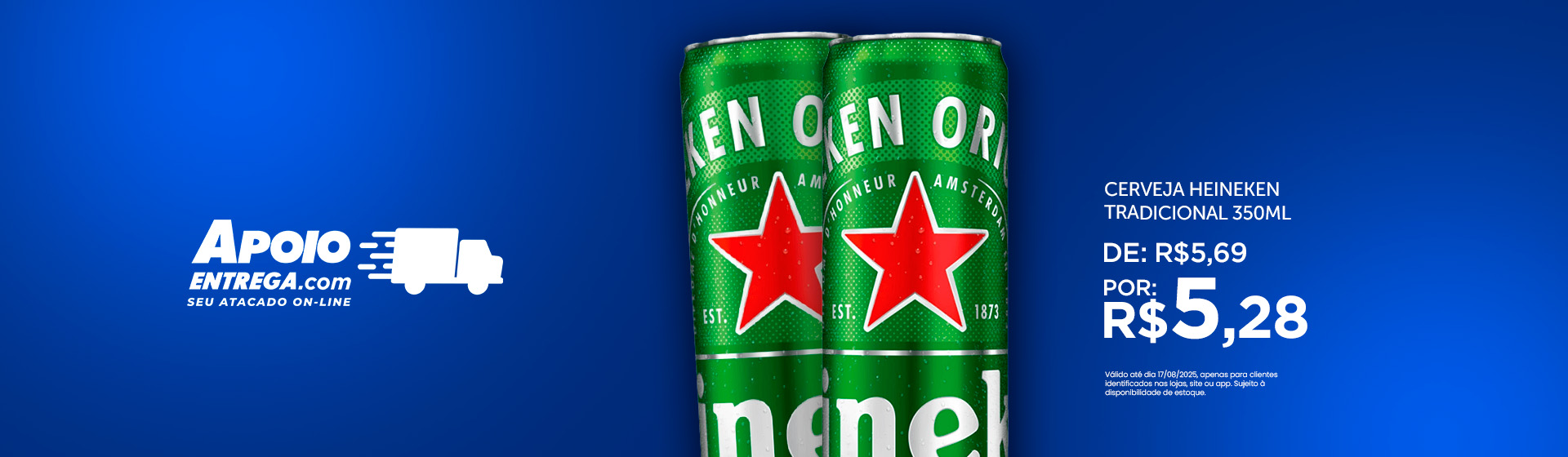 Cerveja Heineken Tradicional 350ml até 17/08